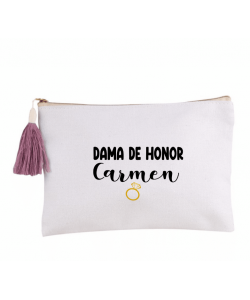 Neceser ”Dama de honor” personalizado borla rosa