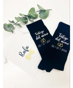 Calcetines negros de boda personalizados