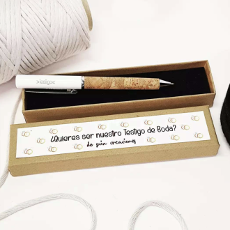 Bolígrafo testigo blanco y corcho
