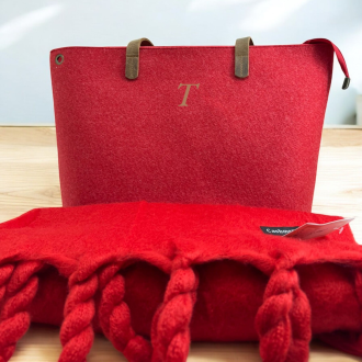 Pack Bolso fieltro personalizado más bufanda Alaska personalizada