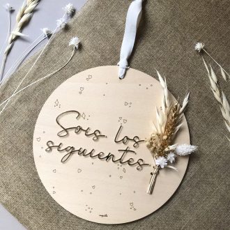 Placa ramillete oro "Sois los siguientes"