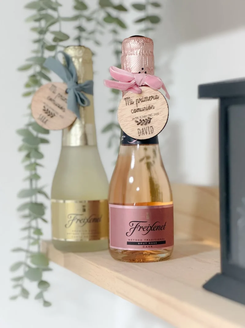Mini Cava Freixenet con placa madera personalizado