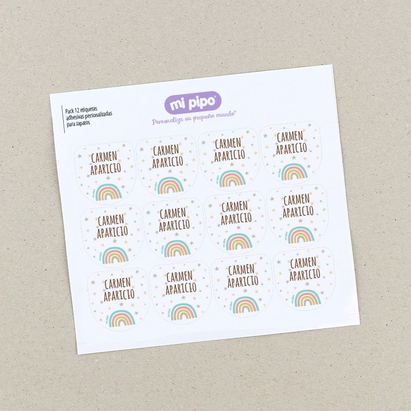 Pack 12 etiquetas personalizadas para zapatos