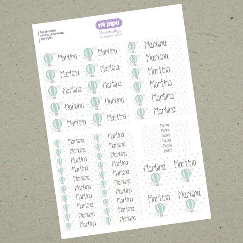 Pack 46 etiquetas adhesivas personalizadas para objetos