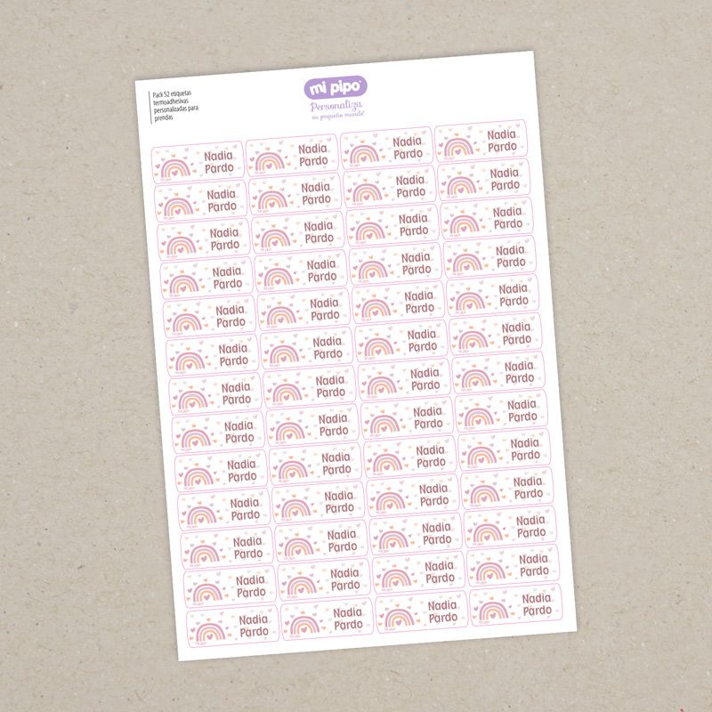 Pack 52 etiquetas termoadhesivas personalizadas para ropa - Imagen 2