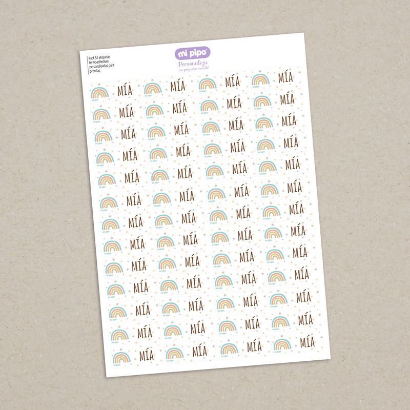 Pack 52 etiquetas termoadhesivas personalizadas para ropa - Imagen 4