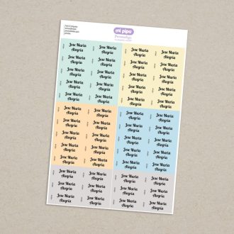 Pack 52 etiquetas termoadhesivas personalizadas para ropa