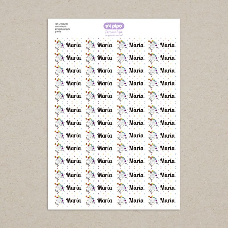 Pack 52 etiquetas termoadhesivas personalizadas para ropa - Imagen 14