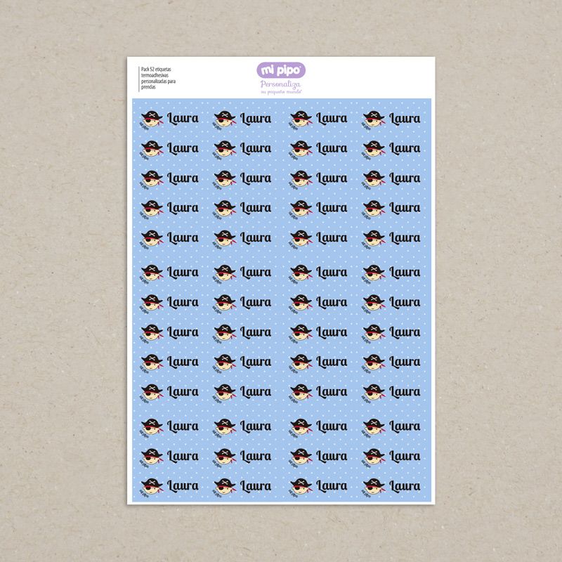 Pack 52 etiquetas termoadhesivas personalizadas para ropa - Imagen 3