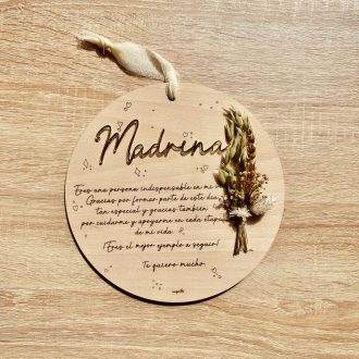 Placa dedicatoria oro con ramillete