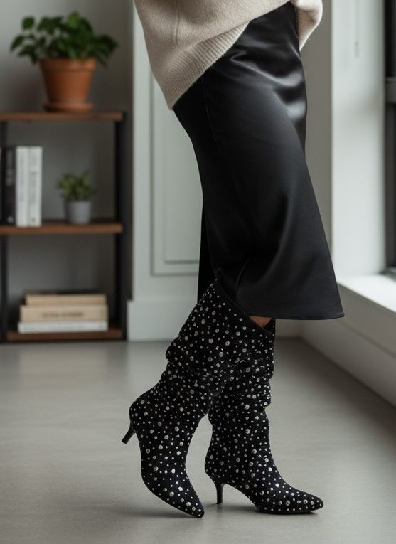 Botas antelina negra tachuelas - Imagen 6