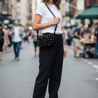 Bolso Bandolera Tachuelas negro