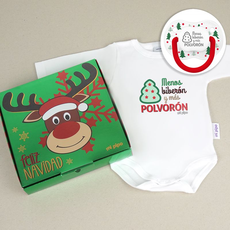 Cesta bebé Body + Chupete Navidad - Imagen 10