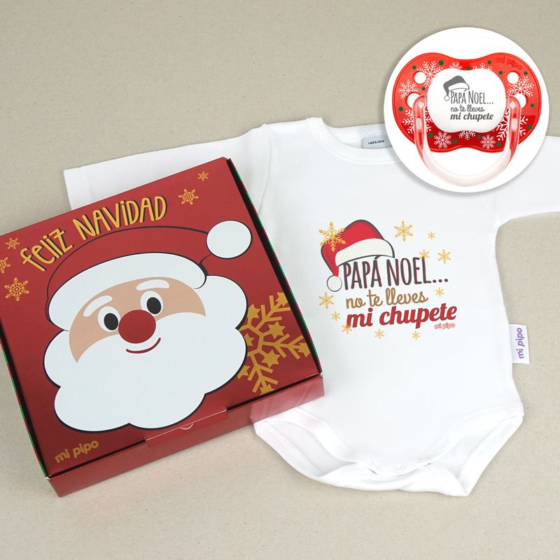 Cesta bebé Body + Chupete Navidad - Imagen 11