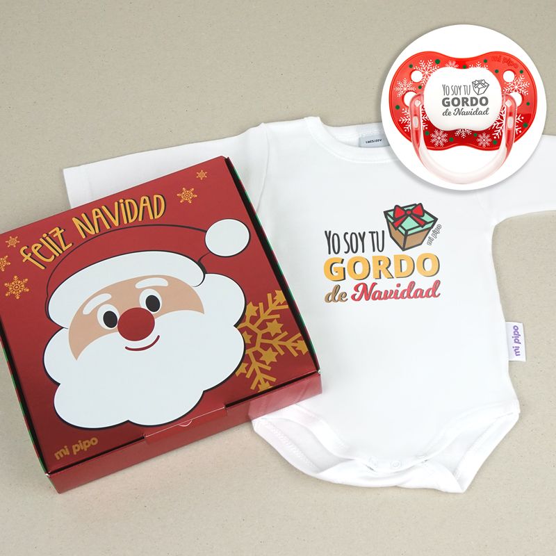 Cesta bebé Body + Chupete Navidad - Imagen 6