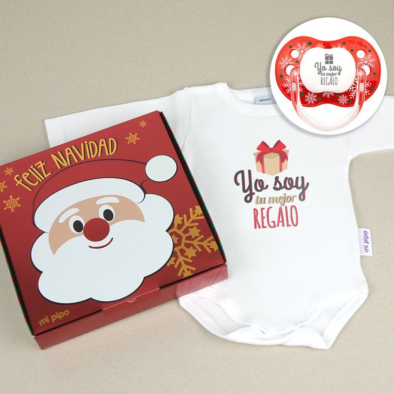 Cesta bebé Body + Chupete Navidad - Imagen 5