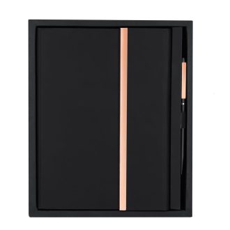 Pack libreta y boli negro personalizado