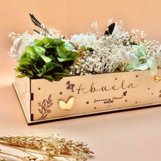 Caja Flor preservada Floral Oro Grande personalizada