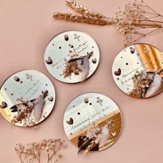 Mini Placa Imán Floral Oro personalizada Oro