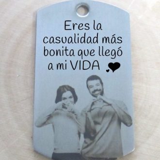 Colgante acero con foto personalizado