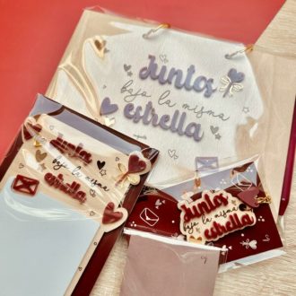 Pack "Juntos bajo la misma estrella" Albúm, Notitas de amor, Llavero y Pulsera