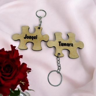 Llavero Piezas Puzzle pareja personalizado