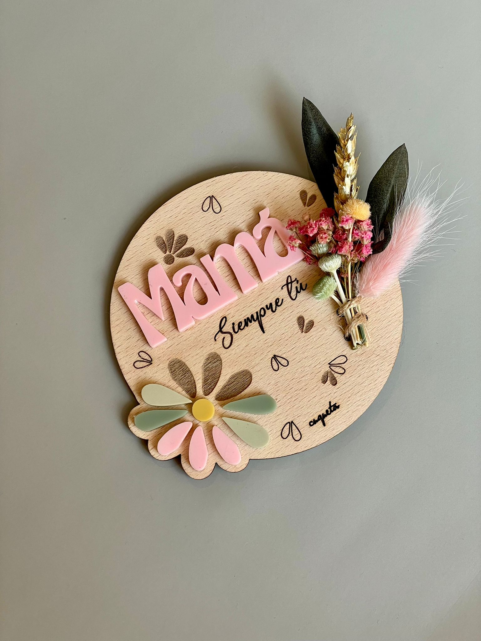 Mini Placa imán dedicatoria mamá personalizada