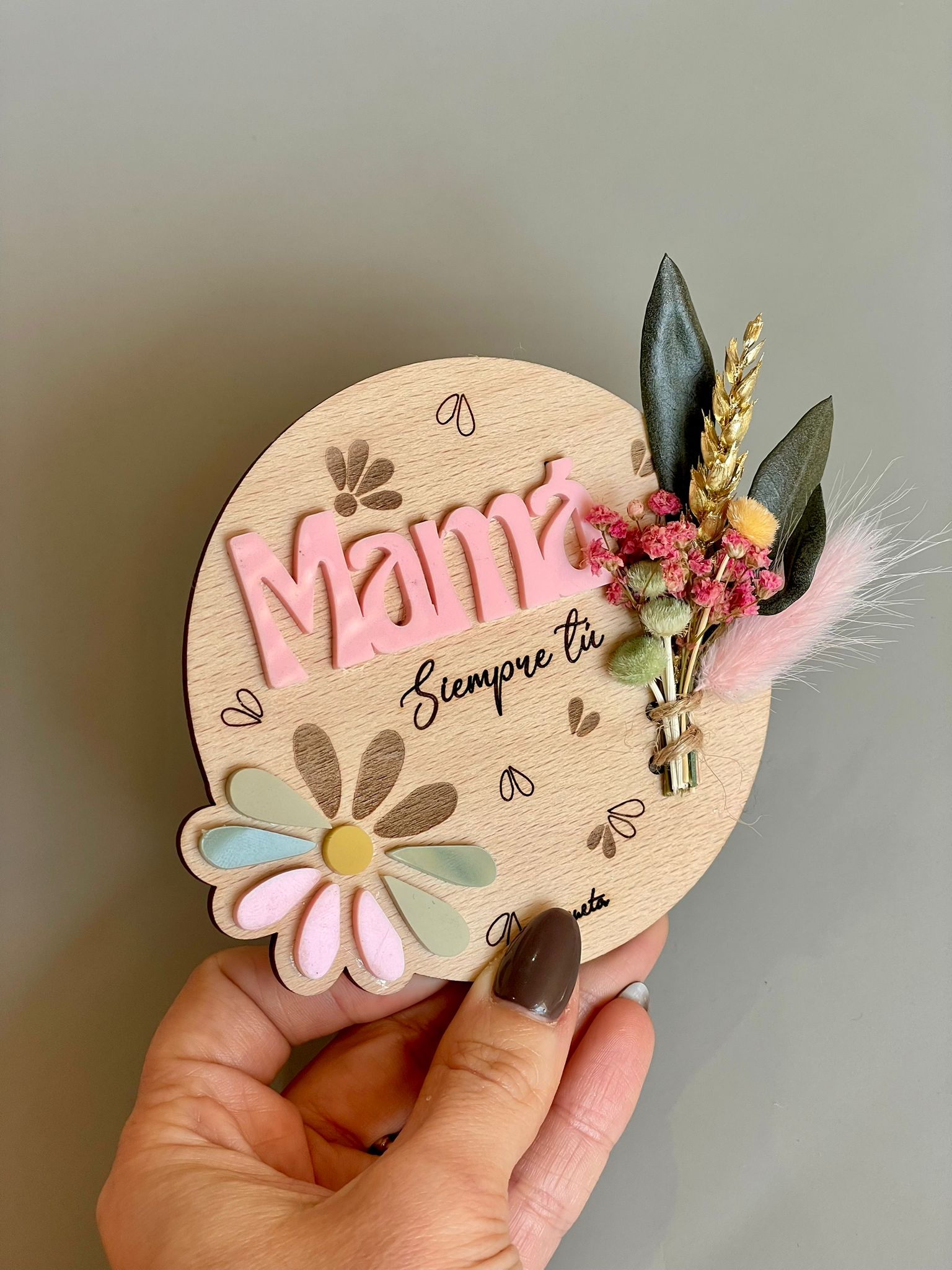 Mini Placa imán dedicatoria mamá personalizada - Imagen 3