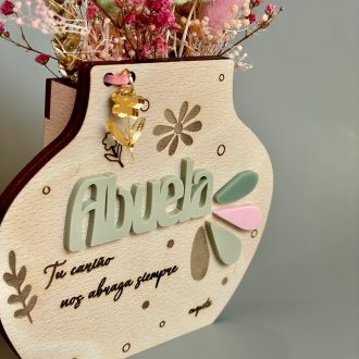 Jarrón Flor preservada Abuela personalizado