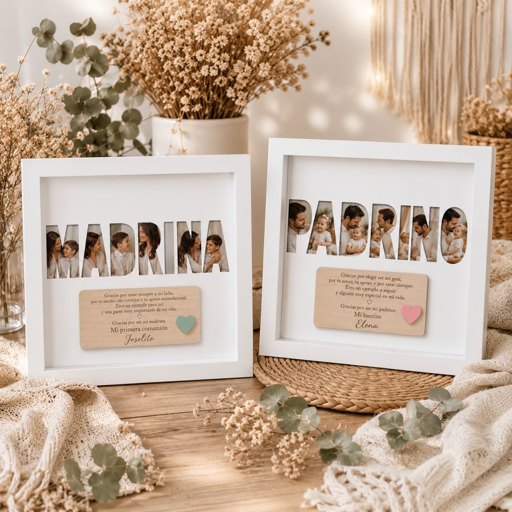 Cuadro Padrinos con fotos personalizado