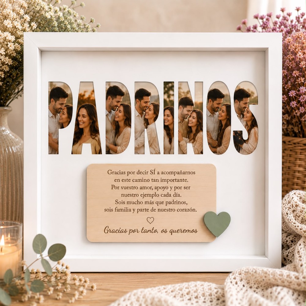 Cuadro Padrinos con fotos personalizado - Imagen 3