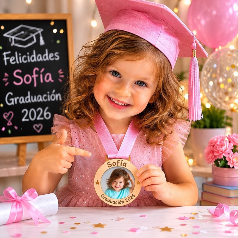 Medalla graduación con foto