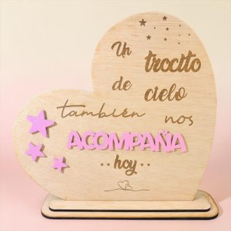 Placa corazón Trocito de cielo con base