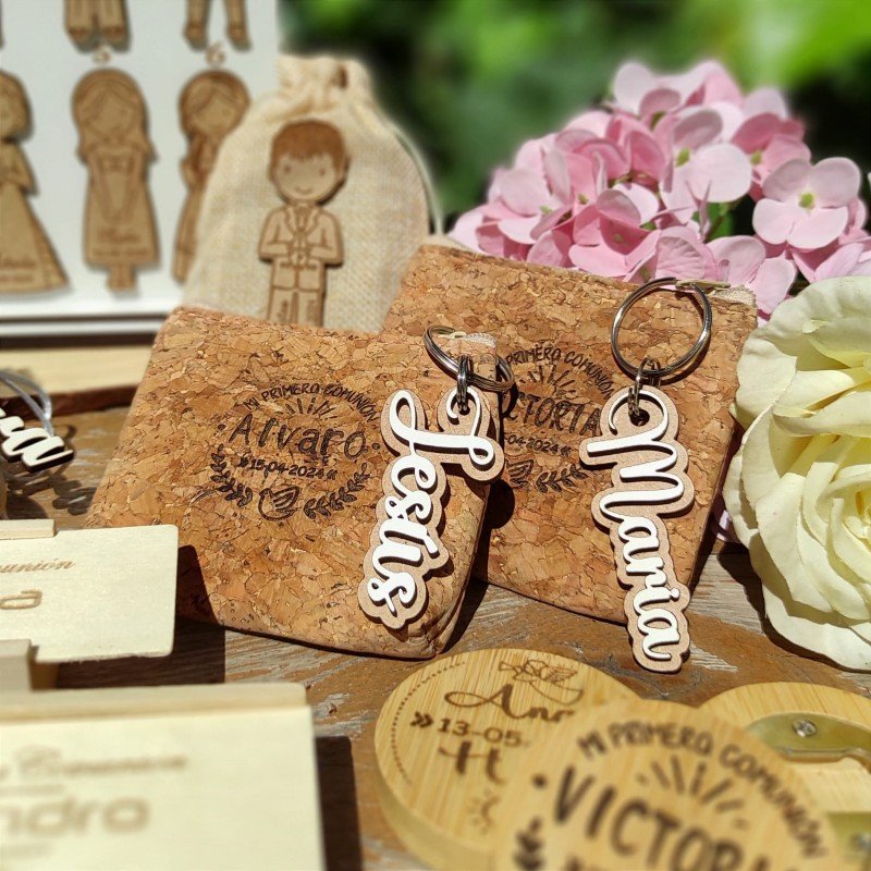Pack llavero y monedero corcho personalizado - Imagen 2