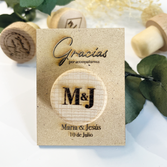 Tapa vino personalizada y tarjeta