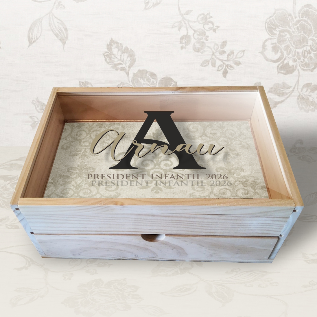 Caja Multiusos de madera Inicial Color personalizado - Imagen 6