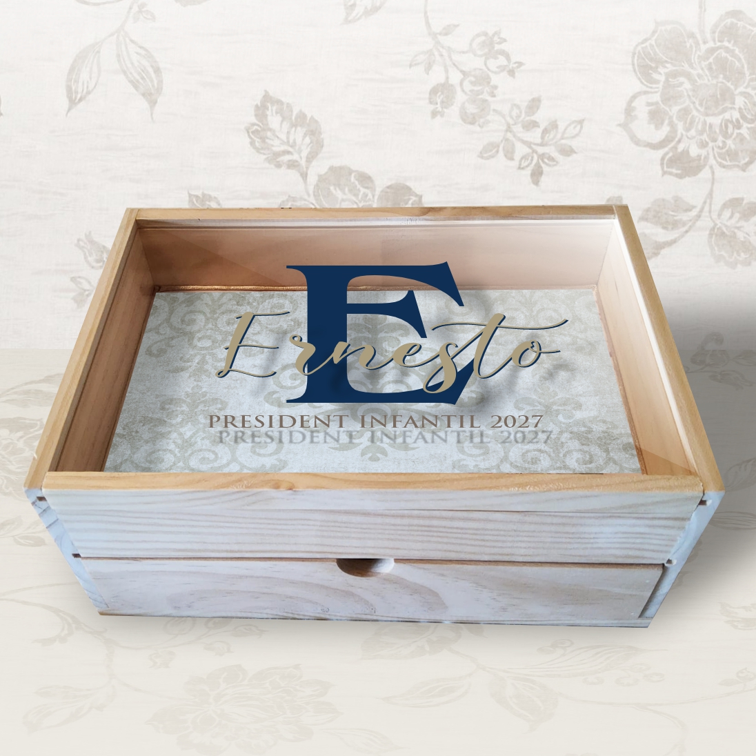 Caja Multiusos de madera Inicial Color personalizado - Imagen 4