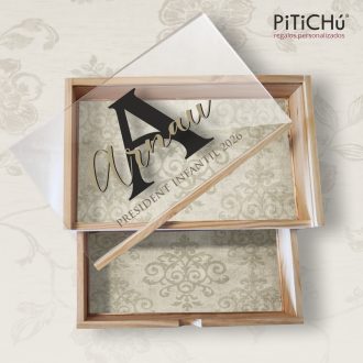 Caja Multiusos de madera Inicial Color personalizado
