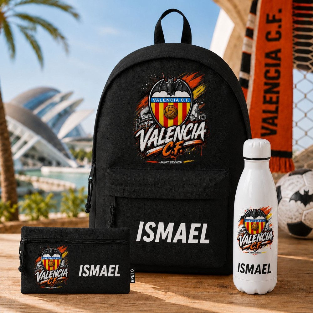 Pack Mochila, estuche y botella equipo fútbol personalizado - Imagen 3