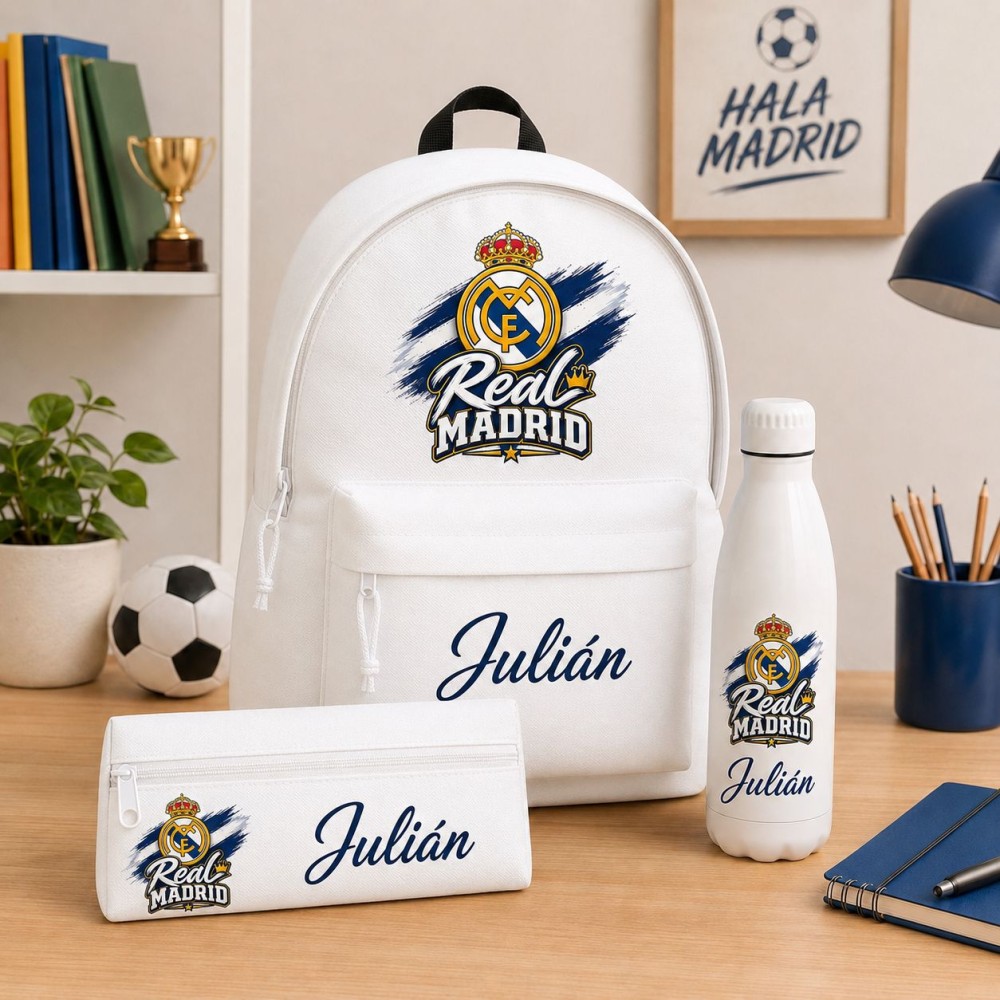 Pack Mochila, estuche y botella equipo fútbol personalizado - Imagen 7