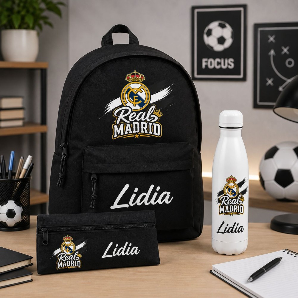 Pack Mochila, estuche y botella equipo fútbol personalizado - Imagen 6