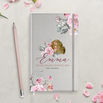 Libreta fallera floral personalizada