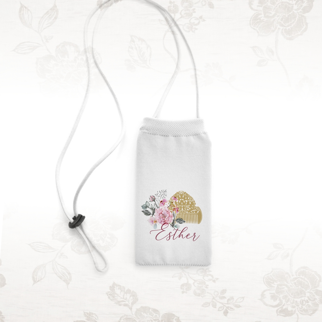 Porta móvil floral personalizado