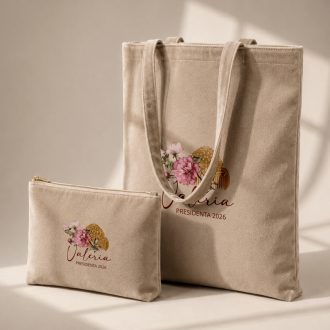 Bolsa y neceser terciopelo floral personalizado
